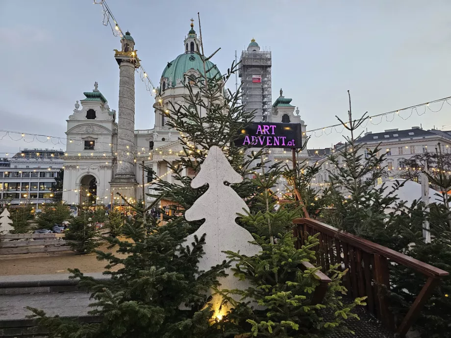 Markets in front of Karlskirche