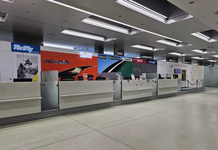 Car rental in the arrivals hall