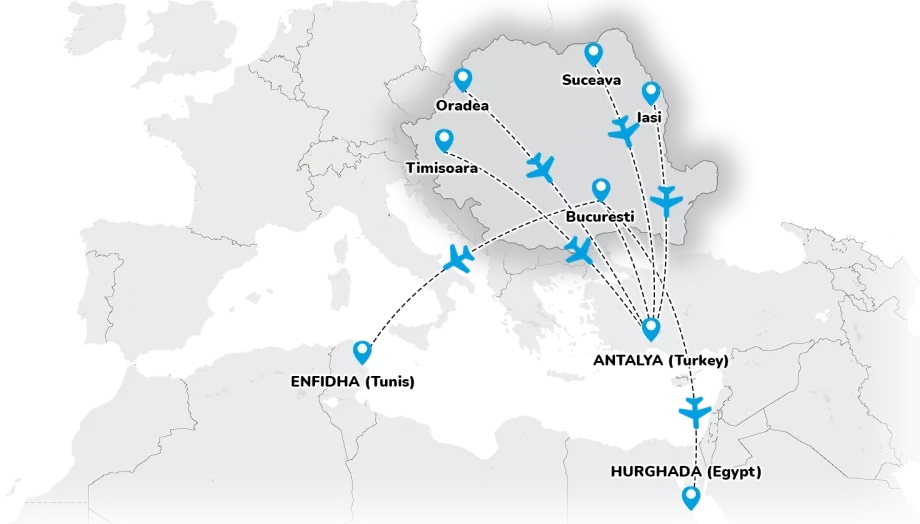 Fly lili - route map from Romania