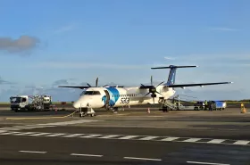 Dash 8 q-400 at Ponta Delgada Airport