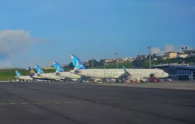 Azores Airlines aircraft at Ponta Delgada Airport