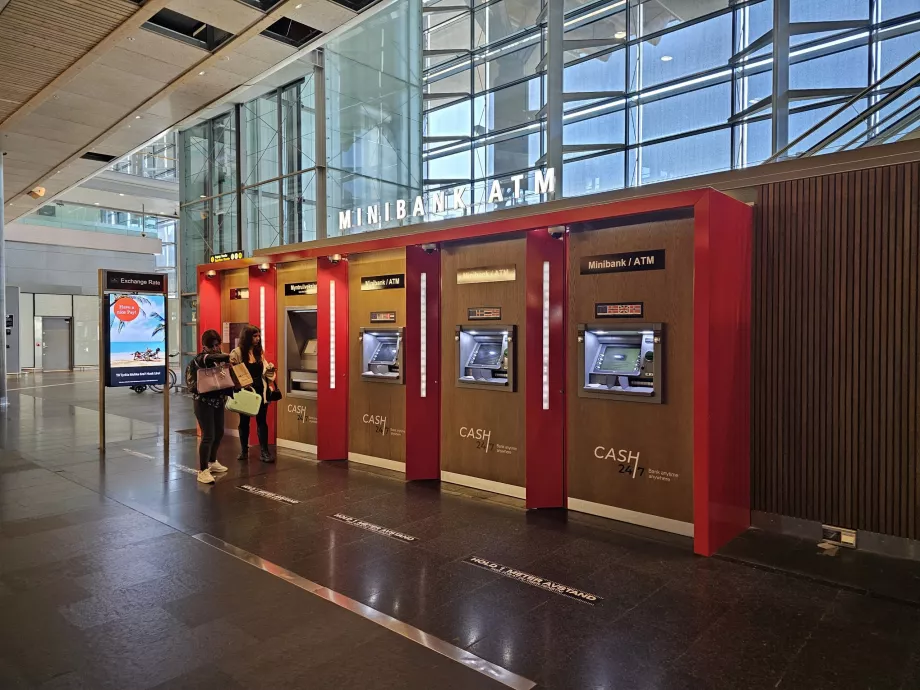 ATMs in the arrivals hall