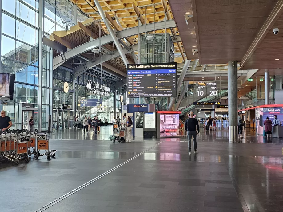 Entrance to the train station - Oslo Lufthavn