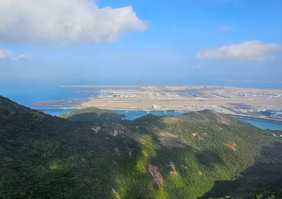 View from the cable car to HKG Airport