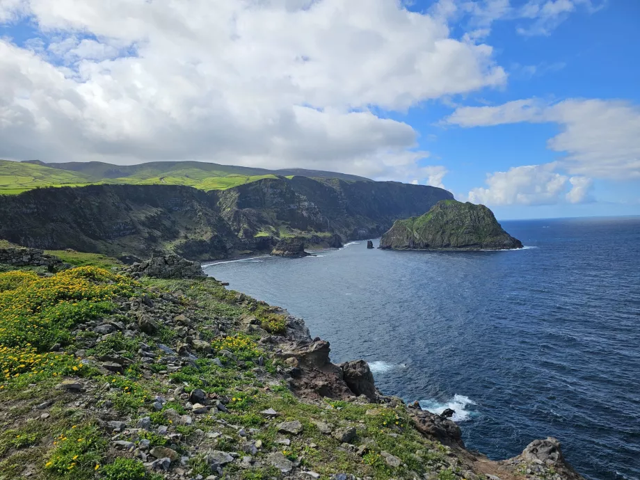 The coastline around the lighthouse