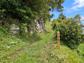 Marking of hiking trails on a post