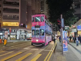 Tram at night