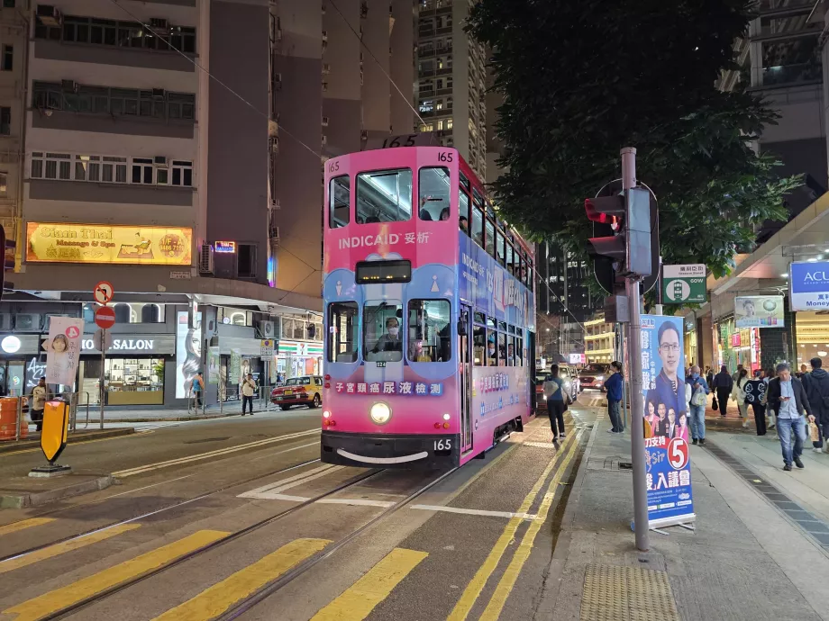 Tram at night