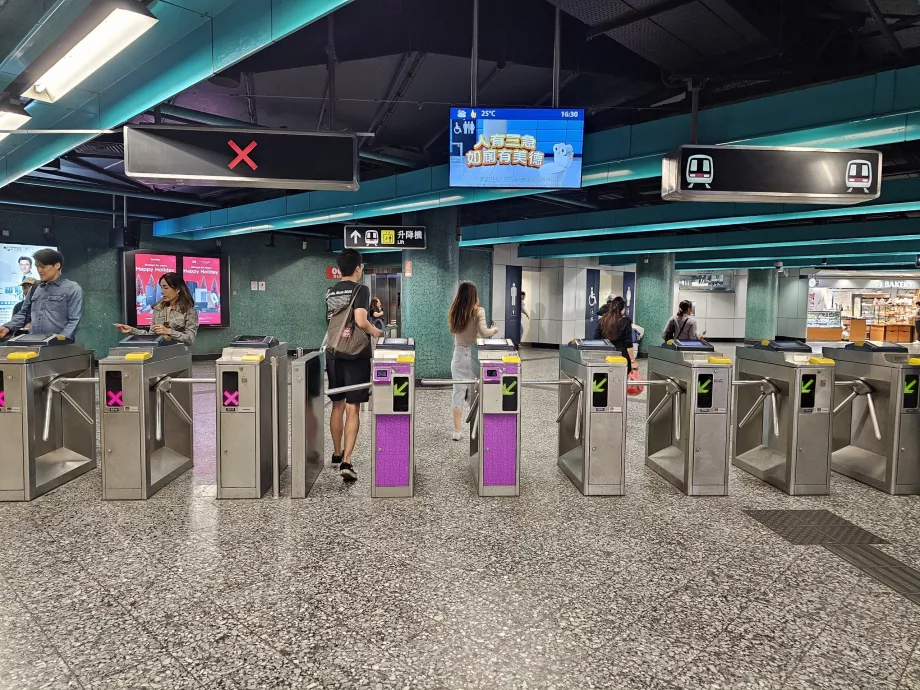 Turnstiles at the metro entrance