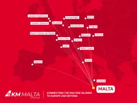 KM Malta Airlines route map