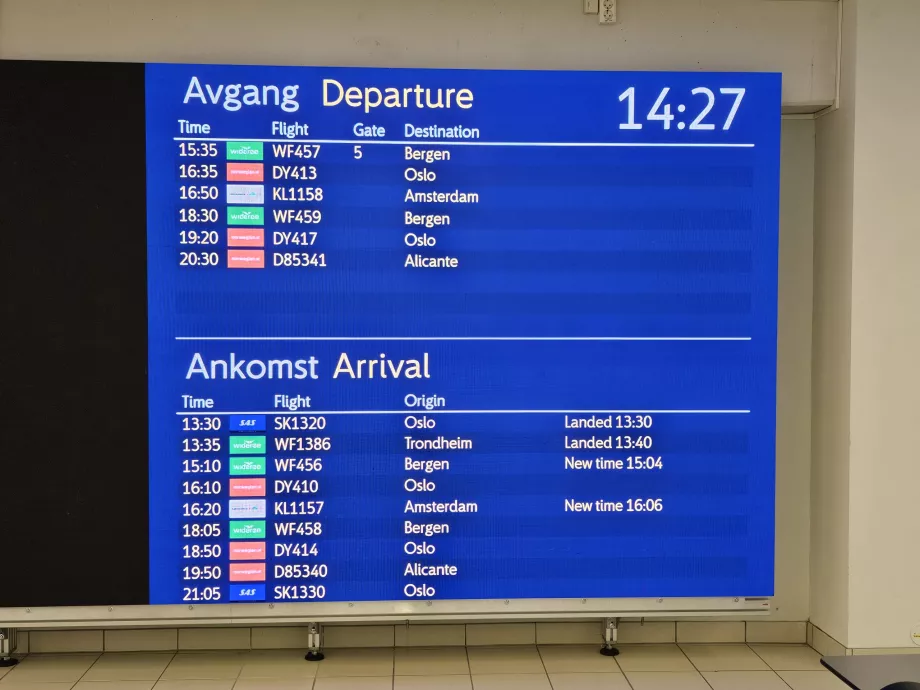 Departures and arrivals