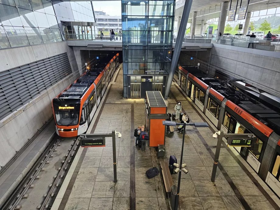 Tram stop in the underground