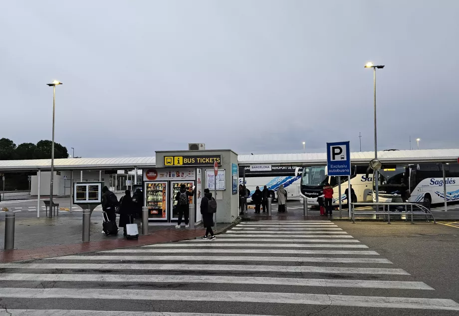 Bus station in front of the terminal