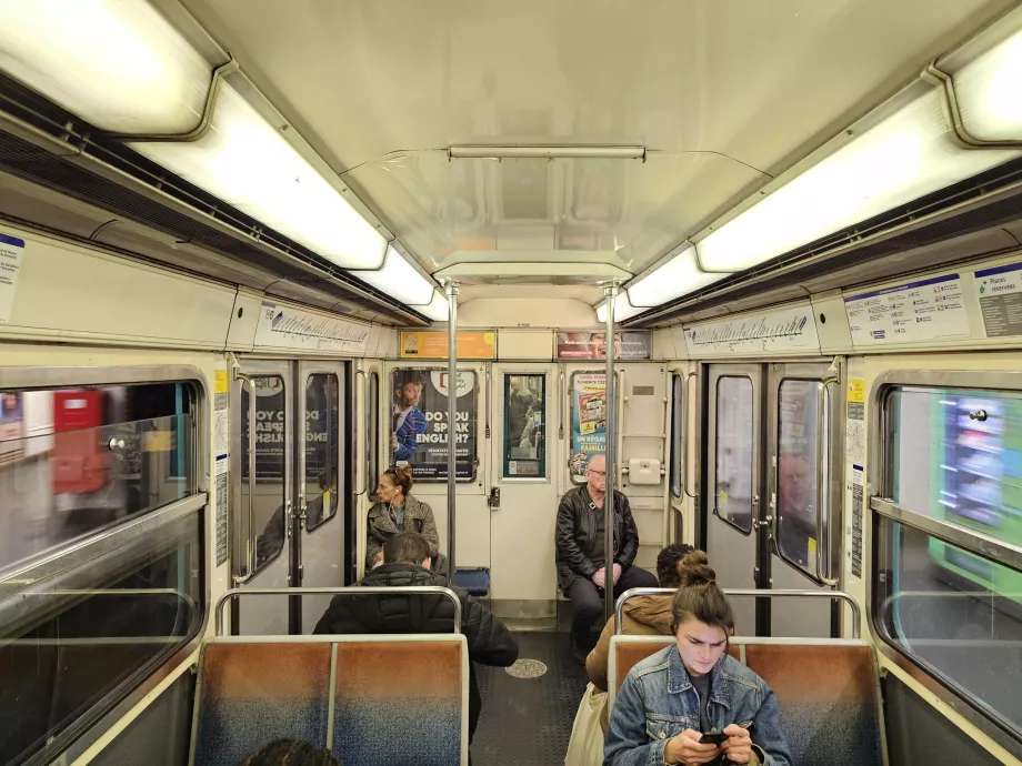 Interior of old metro trains