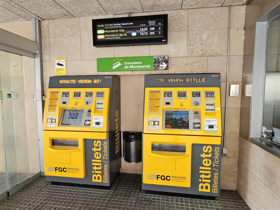 Ticket machine in the upper station of the cog railway