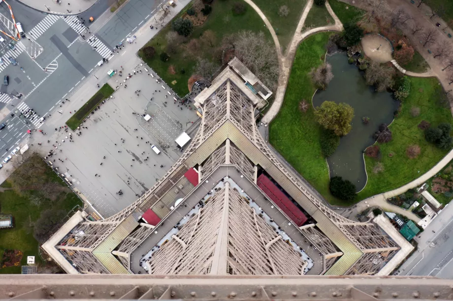 Eiffel Tower looking down