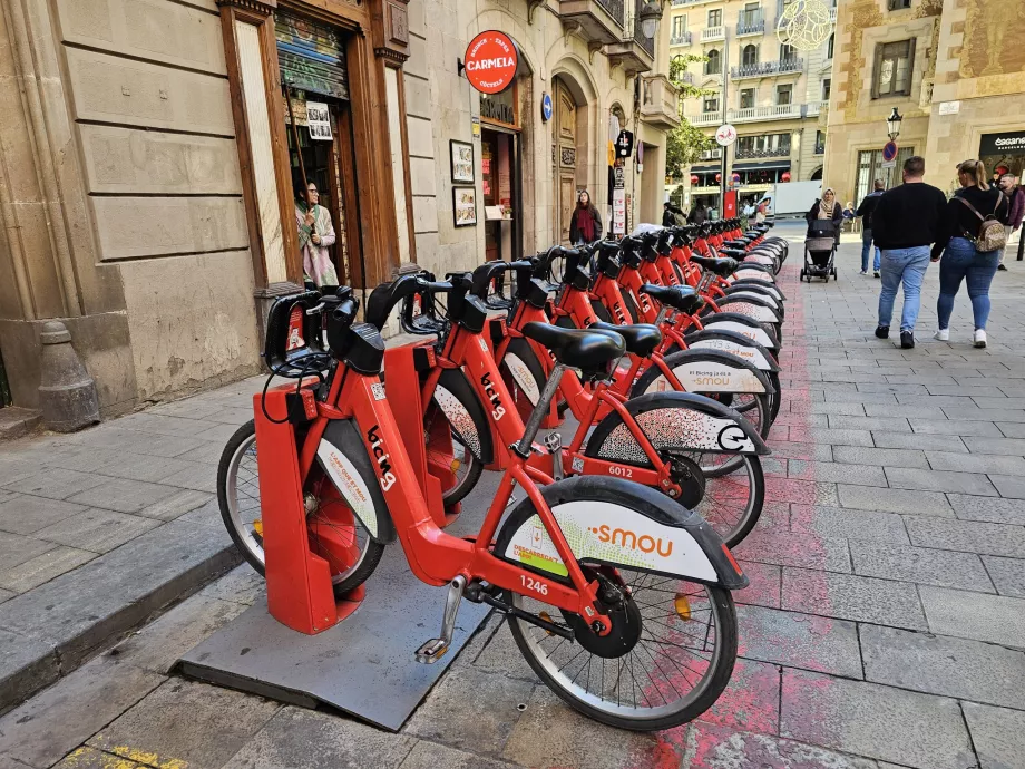 Shared bikes in Barcelona