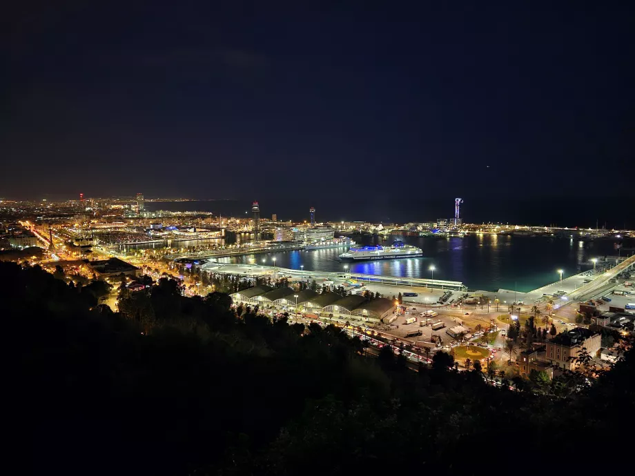 Night views of Barcelona from Montjuic Park