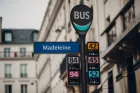 Bus stop in Paris