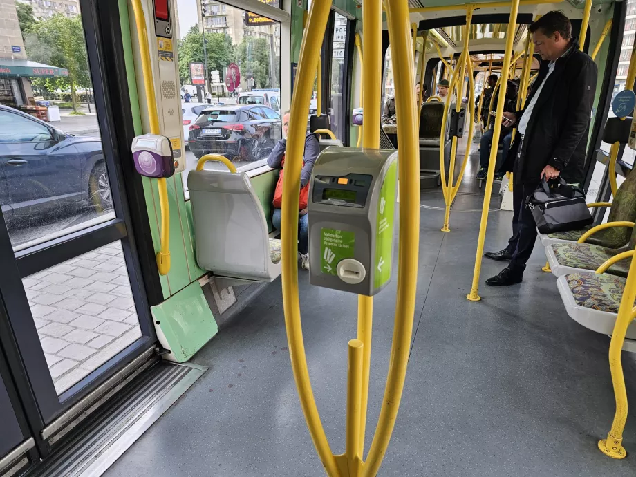 Ticket validators on the tram