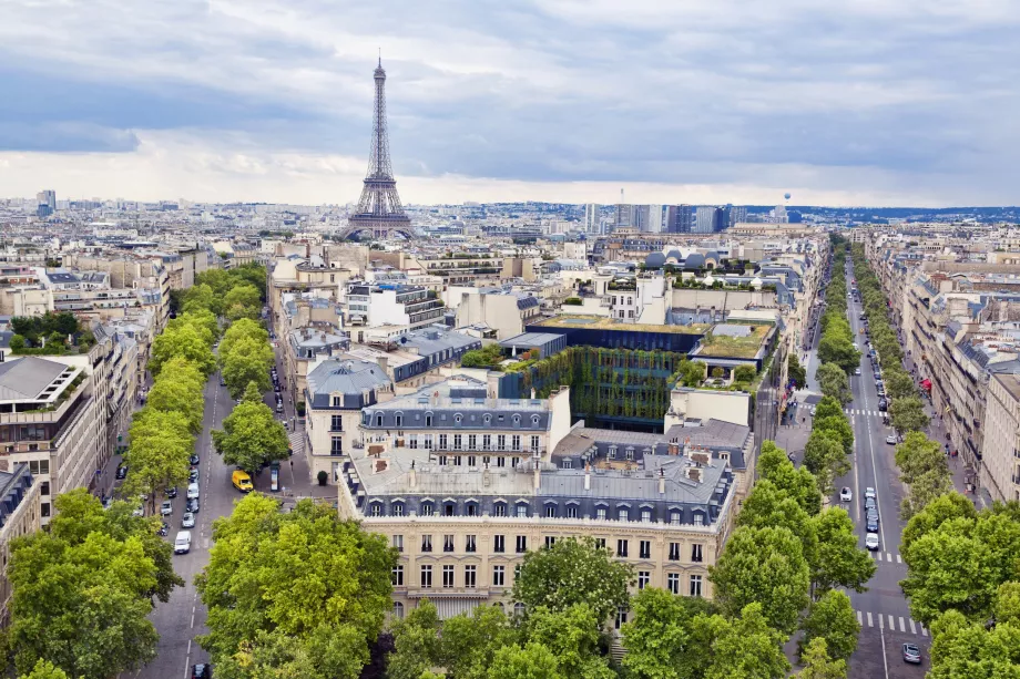 Rooftop view of the Eiffel Tower