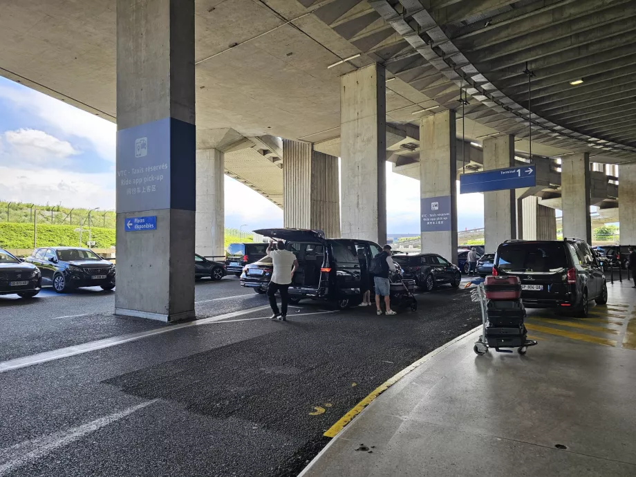 Taxi stand via mobile app, departure floor