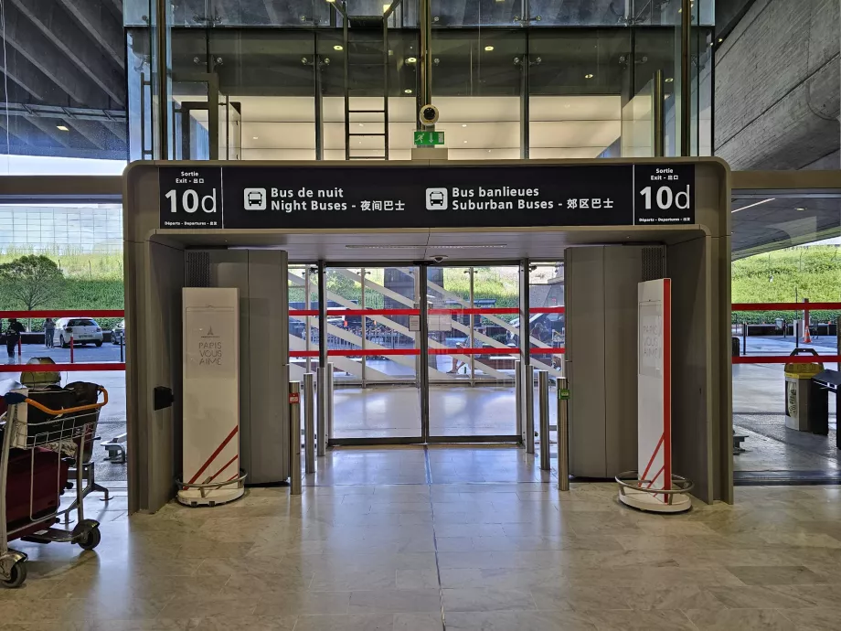 Exit to bus number 350, departure floor, Terminal 1