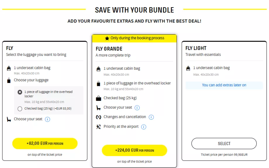 Vueling fare classes