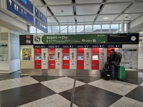 Public transport ticket machines in front of the entrance to the platform