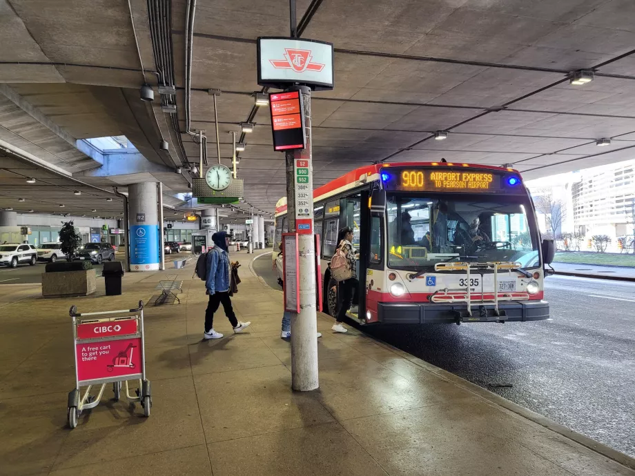 Bus stop at the airport