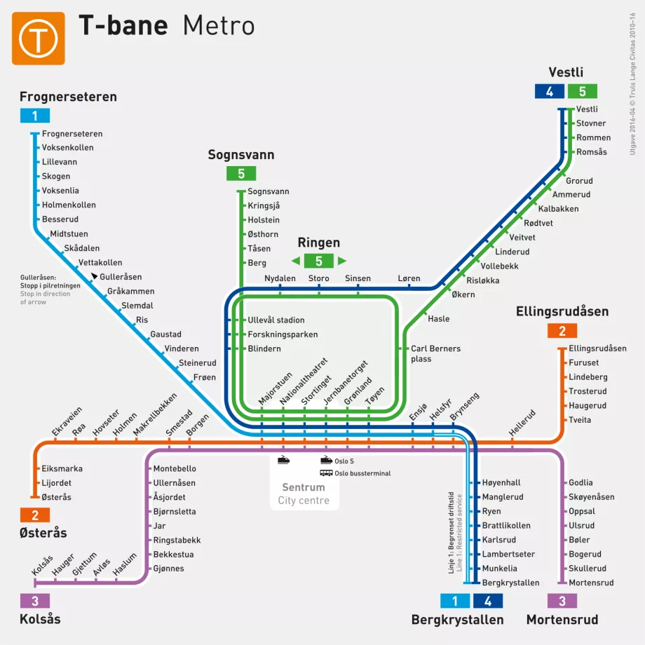 Oslo metro map