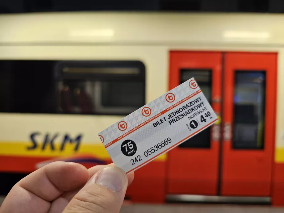 Ticket for Skm trains, metro, trams and buses (to be marked in the validator)