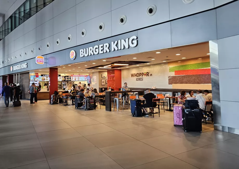 Buger King in the arrivals hall, public area