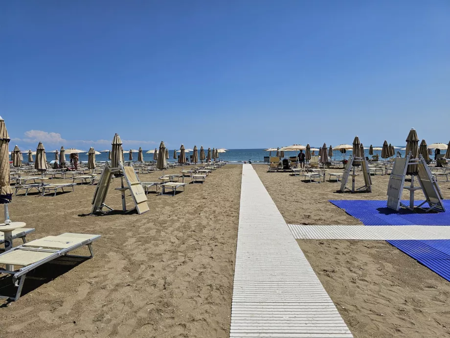 Paid beach on Lido di Venezia