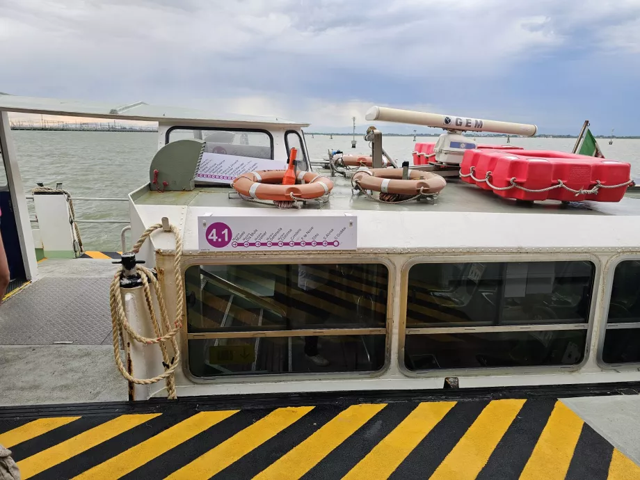 Line marking on the side of the boat