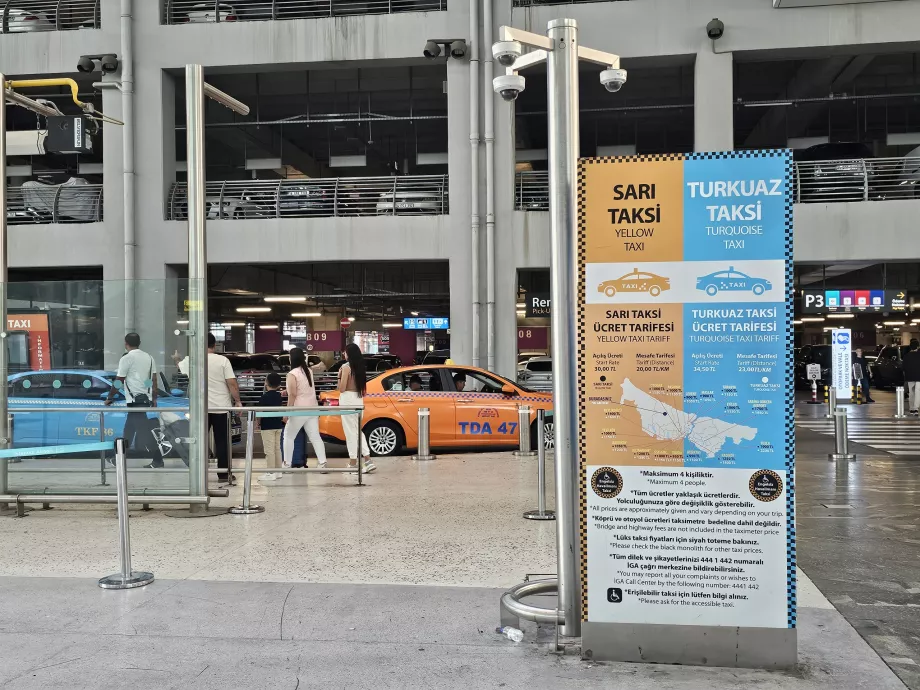 Taxi stand in front of the arrival hall