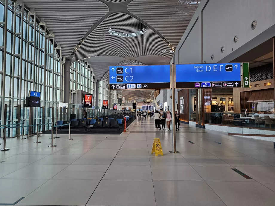 Departure gate area, international departures