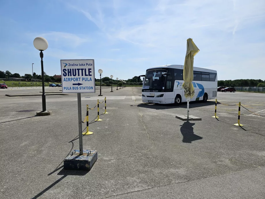 Bus stop at the airport