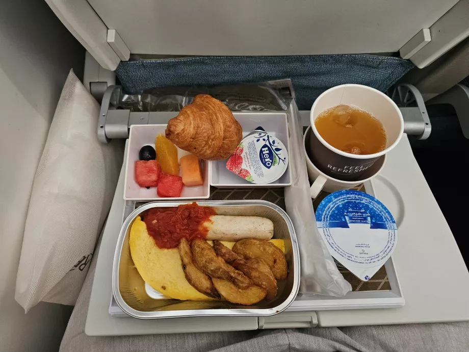 Breakfast, Royal Brunei Airlines long-haul flight