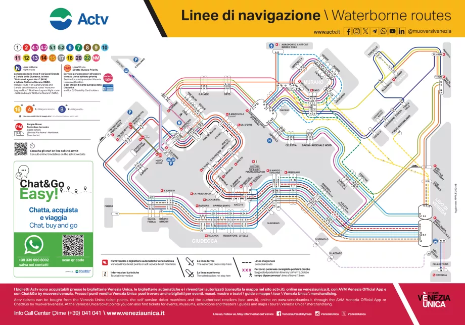 Map of ACTV shipping lines