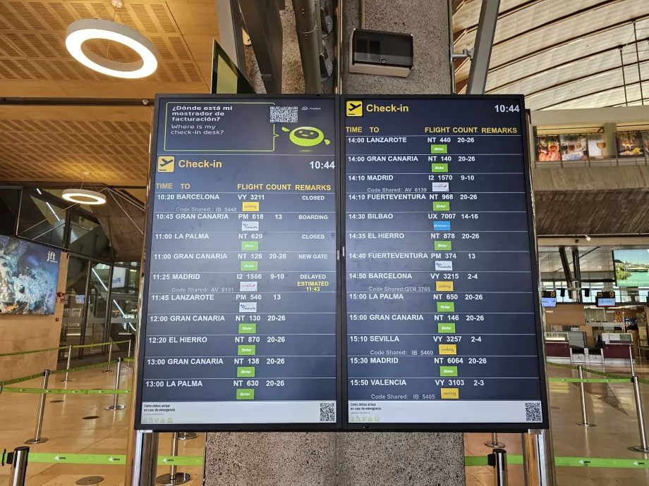 Departure board, TFN airport