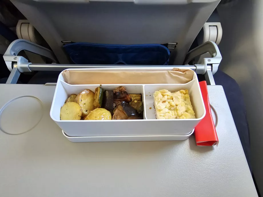 Free menu on a European flight