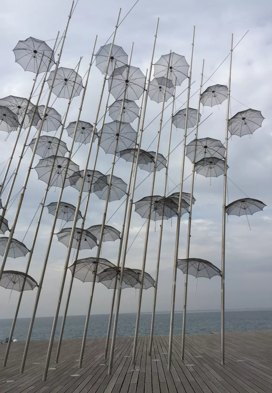 Sculpture of umbrellas