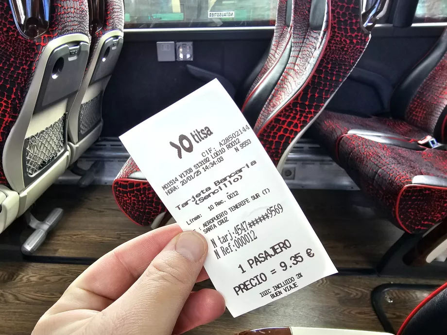 Titsa bus ticket