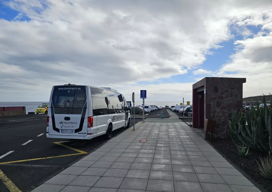 Bus stop in front of the terminal