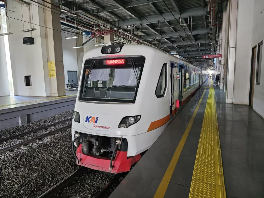 Train from the airport to downtown Jakarta