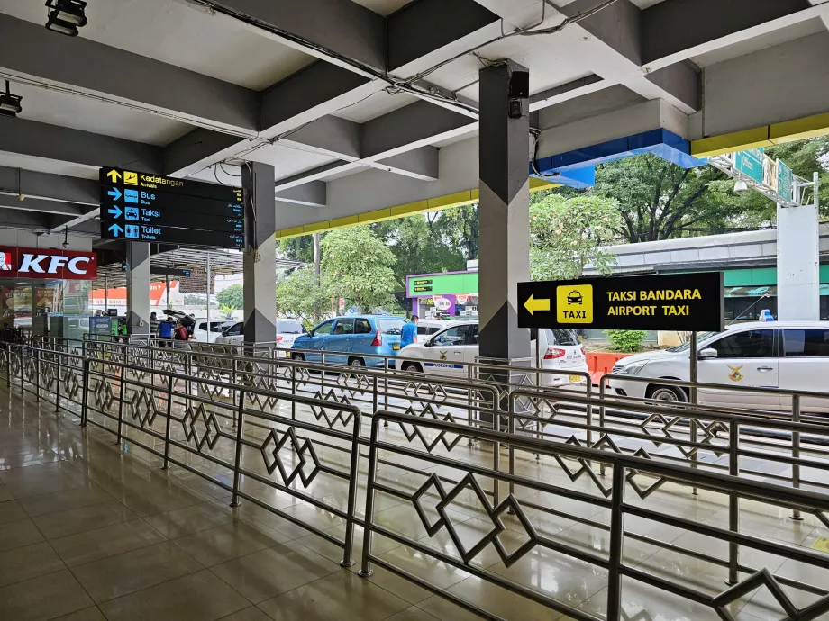 Taxi in front of the arrival hall