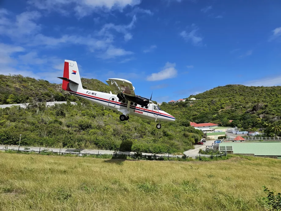 Winair lands at St. Barth airport