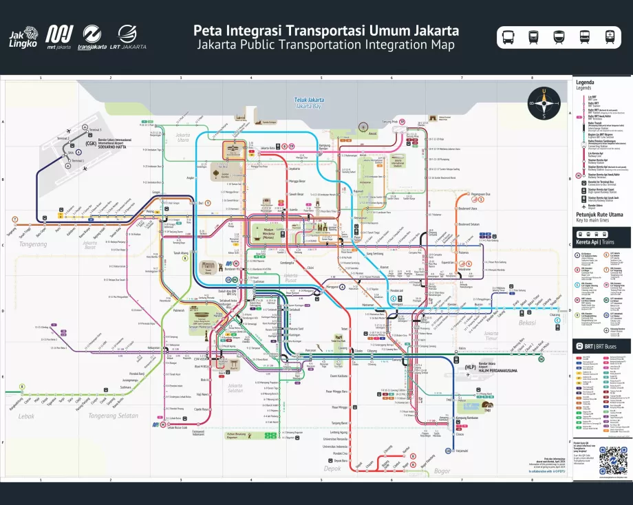 Bus, train and metro map