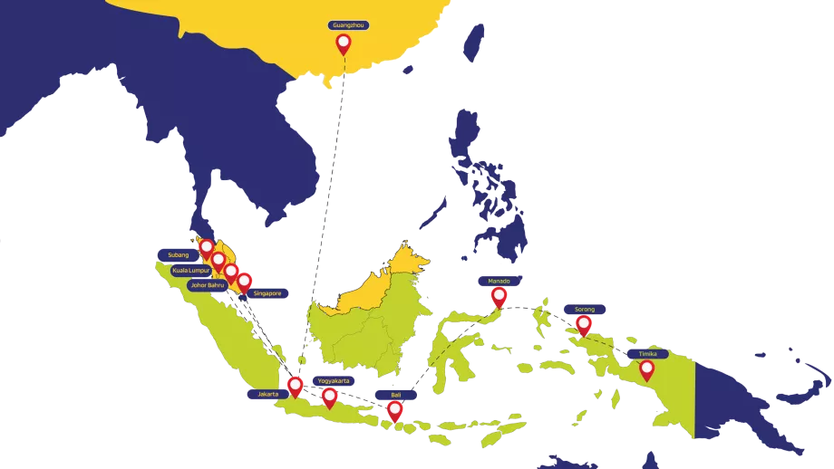 TransNusa Route Map